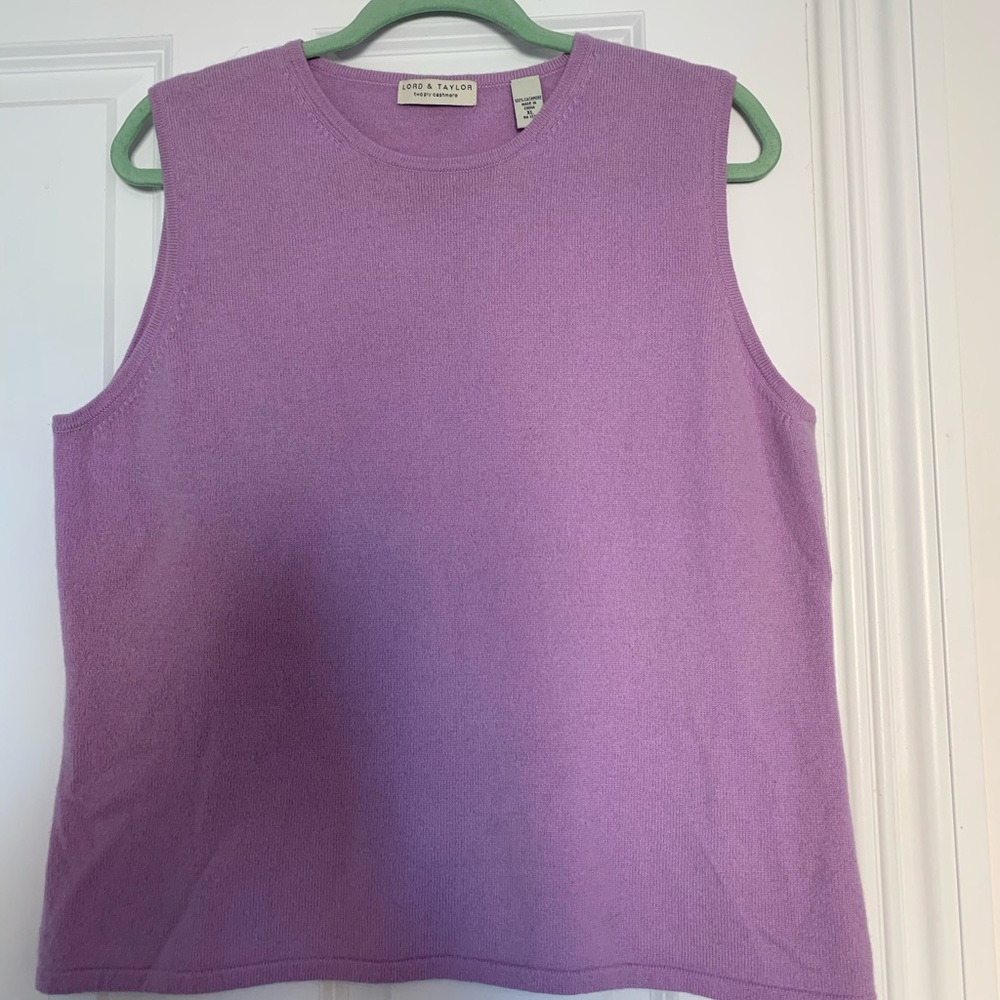 Lilac Cashmere Sweater Vest Sleeveless Sweater